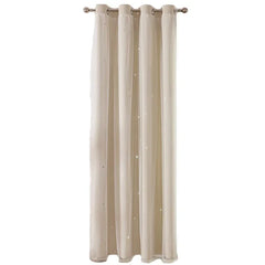 Romantic Sheer Kids Curtains – Double Layer Hollow-Out Stars Drapes - Himpall