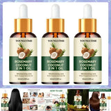 Rosemary Hair Oil Coconut Blend Strengthens Roots and Scalp Treatment - 60ml-3pcs
