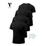 Men’s 4-Pack Quick Dry Round Neck Hand Wash Fitness T-Shirts