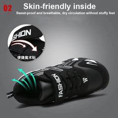 Royal Blue Kids Fashion Sneakers Lightweight Leather Running Shoes - Himpall