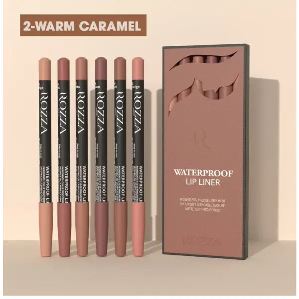 Waterproof Lip Liner Pencil Set 6 Piece Matte Long Lasting Precise