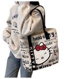 Sanrio Hello Kitty Shoulder Bag Canvas Finished Goods Y2K Schoolbag - B
