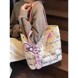 Sanrio Hello Kitty Large Capacity Shoulder Bag Cartoon Kt Cat Handbag Y2K Backpack Schoolbag Holiday Birthday Halloween