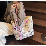 Sanrio Hello Kitty Shoulder Bag Canvas Finished Goods Y2K Schoolbag