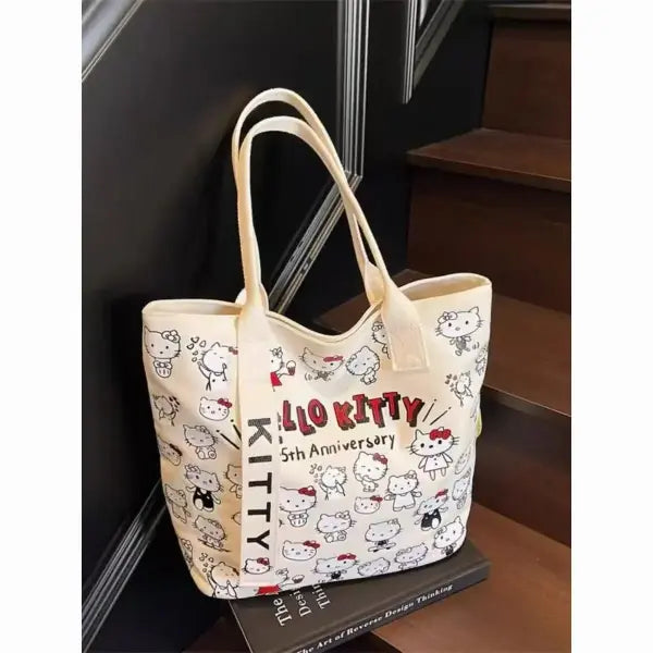 Sanrio Hello Kitty Shoulder Bag Canvas Finished Goods Y2K Schoolbag - D