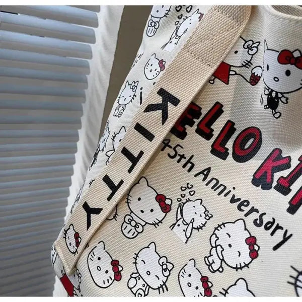 Sanrio Hello Kitty Shoulder Bag Canvas Finished Goods Y2K Schoolbag