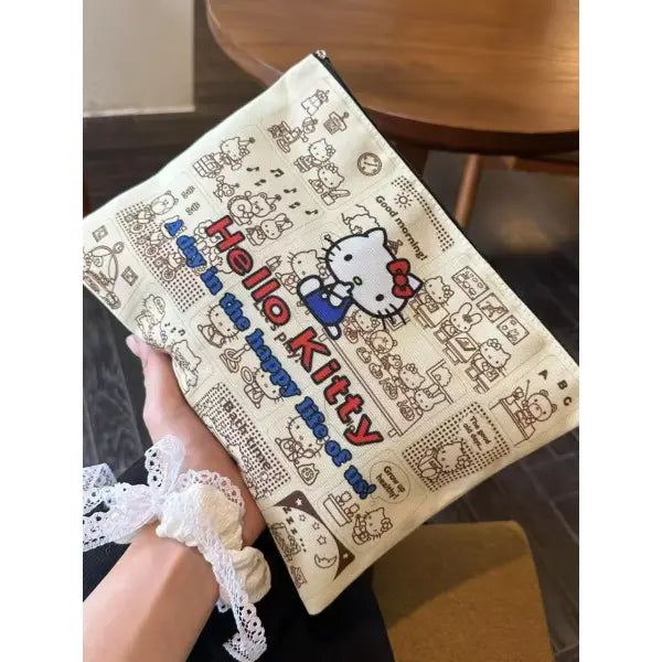 Sanrio Hello Kitty Shoulder Bag Cute Cartoon Handbag for Girls - cosmetic bag