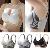 Seamless Ladies Underwear V-neck No Steel Ring Small Chest Gathered Adjustable Comfortable Thin Top Bra Breathable