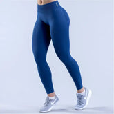 Seamless Women Solid Waist Yoga Pants Three-section Waist Sexy Hip-lifting Tight Sports Pants Fitness Exercise Yoga