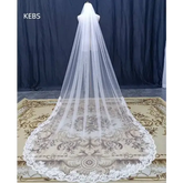 Selfie Bridal Veil with Long Lace Tiara for Wedding Accessories - Himpall