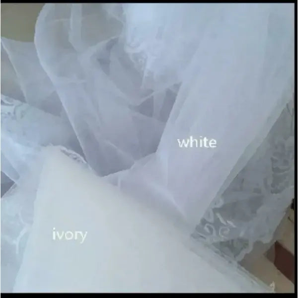Selfie Bridal Veil with Long Lace Tiara for Wedding Accessories - WHITE / 300cm