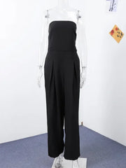 Sexy Backless Off-Shoulder Jumpsuit – Women’s Wide Leg Outfit - Himpall