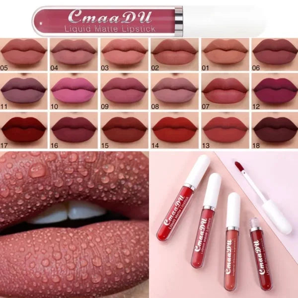 Sexy Long-Lasting Velvet Matte Lip Gloss – Liquid Lipstick for Women, Nonstick Cup, Waterproof Red Lip Makeup - Himpall