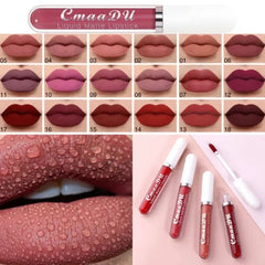 Sexy Long-Lasting Velvet Matte Lip Gloss – Liquid Lipstick for Women, Nonstick Cup, Waterproof Red Lip Makeup - Himpall