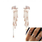 Shining Star Tassel Earrings for Elegant Occasions - 1 set Gold