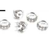 Shining star tassel earrings with silver rings and star-shaped crystals