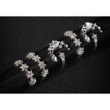 Shining star tassel earrings with sparkling diamond accents