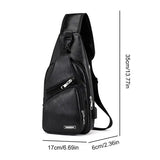 Men’s Microfiber Synthetic Leather USB Charging Crossbody Chest Bag