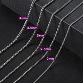 Stainless Steel Box Chain Necklace for Unisex (2-7mm) Punk Jewelry