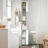 Slim Tall Bathroom Storage Cabinet - Narrow Space-Saving Cupboard - United States / White