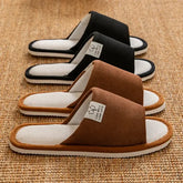 Men’s Non-Slip Linen House Slippers: Soft-Soled Breathable Indoor Shoes for All Seasons
