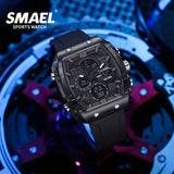 Waterproof Dual Display Sports Watch with Silicone Band for Men