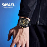 Waterproof Dual Display Sports Watch with Silicone Band for Men