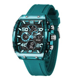 Waterproof Dual Display Sports Watch with Silicone Band for Men - Light Blue
