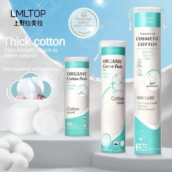 Soft Cotton Round Pads - Facial Makeup Remover & Cleansing - Himpall