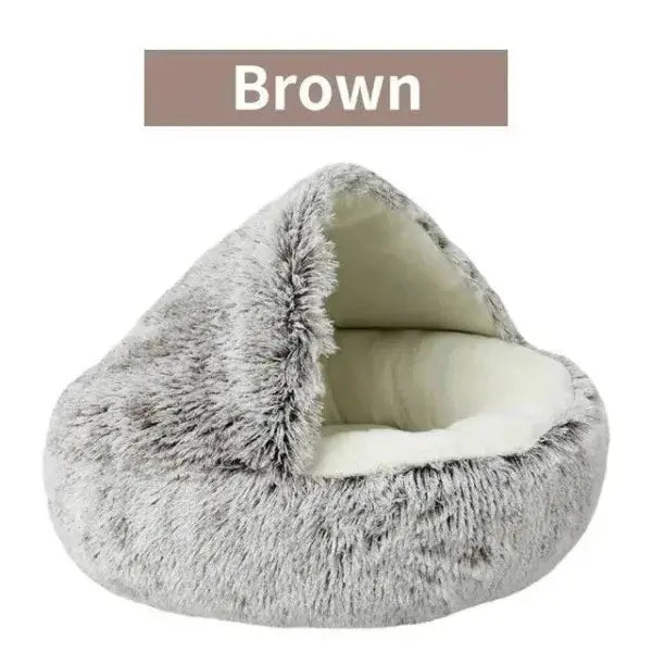 Soft Plush Calming Cat Bed for Ultimate Comfort and Relaxation - 40x40cm / Brown
