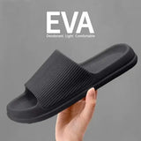 Soft Sole Massage Shower Shoes for Men Couples Waterproof Slippers - Black / 44-45