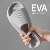 Soft Sole Massage Shower Shoes for Men Couples Waterproof Slippers - Black / 44-45