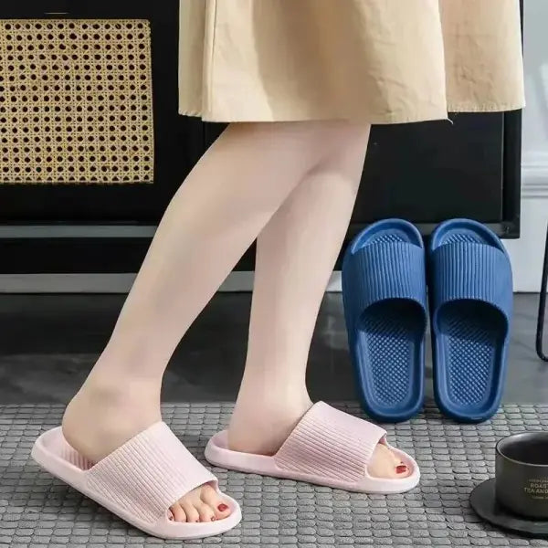 Soft Sole Massage Shower Shoes for Men Couples Waterproof Slippers - Black / 44-45