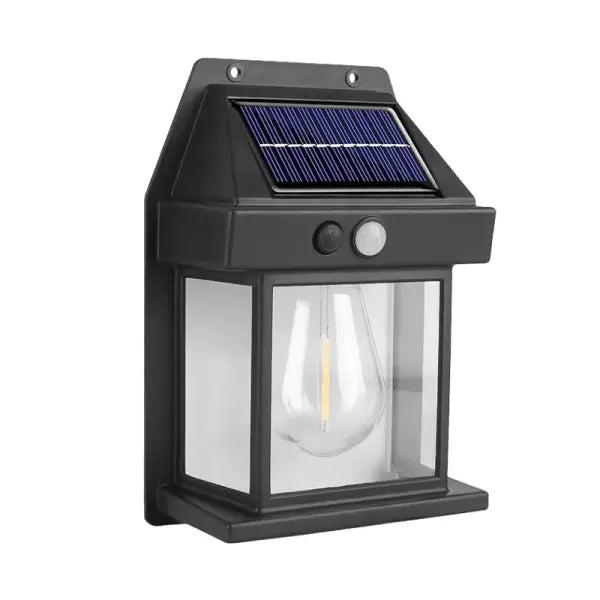 Solar LED Street Light Waterproof Outdoor Wall Garden Fixture - Black