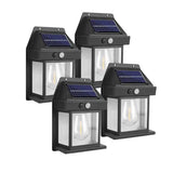 Solar LED Street Light Waterproof Outdoor Wall Garden Fixture - Black