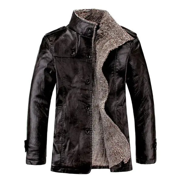 Men’s High-Neck Cardigan Coat Winter Jacket with Button Closure - black / M(40-50)kg 1