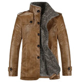 Men’s High-Neck Cardigan Coat Winter Jacket with Button Closure - Khaki / M(40-50)kg