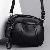 Soft Leather Crossbody Bag Solid Daily