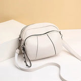 Soft Leather Crossbody Bag Solid Daily Use - 20x11x15.5cm / white