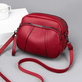 Soft Leather Crossbody Bag Solid Daily Use - 20x11x15.5cm / red