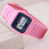 Men Simple Small Sport LED Digital Watch with Silicone Band - Bronze