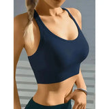Wire Free Yoga Tank Bra Nylon Knit Breathable Comfort Seamless Design