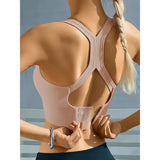 Wire Free Yoga Tank Bra Nylon Knit Breathable Comfort Seamless Design