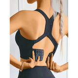 Sports Seamless Comfy & Breathable Push Up Yoga Tank Bra@W4 - black / M