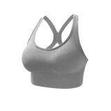 Sports Seamless Comfy & Breathable Push Up Yoga Tank Bra@W4 - GRAY / L