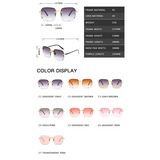 Square Rimless Sunglasses Women Luxury Brand Designer Summer Red Glasses Fashion Sun glasses For Men UV400 Shades Oculos