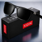 Vintage polarized sports sunglasses TAC UV400 shield for outdoor driving - black