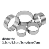 Stainless Steel Biscuit Mold 5 Piece Round Set for Pastry and Baking - Round