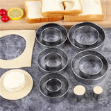 Stainless Steel Biscuit Mold 5 Piece Round Set for Pastry and Baking - Round