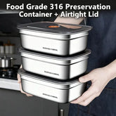 Stainless Steel Camping Lunch Box Sealed Leak-proof Bento Box Microwave Suitable Large Capacity Refrigerator Freezer